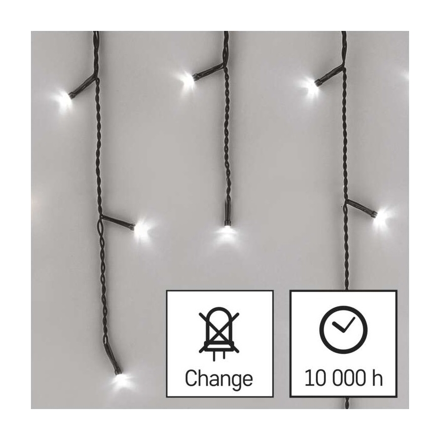 LED Kalėdinė lauko girlianda 600xLED/8 režimų 15m IP44 šaltai balta