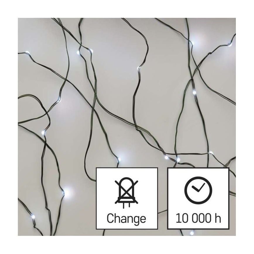 LED Kalėdinė lauko girlianda 75xLED/12,5m IP44 šaltai balta