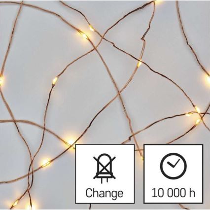 LED Kalėdinė lauko girlianda 75xLED/12,5m IP44 šiltai balta