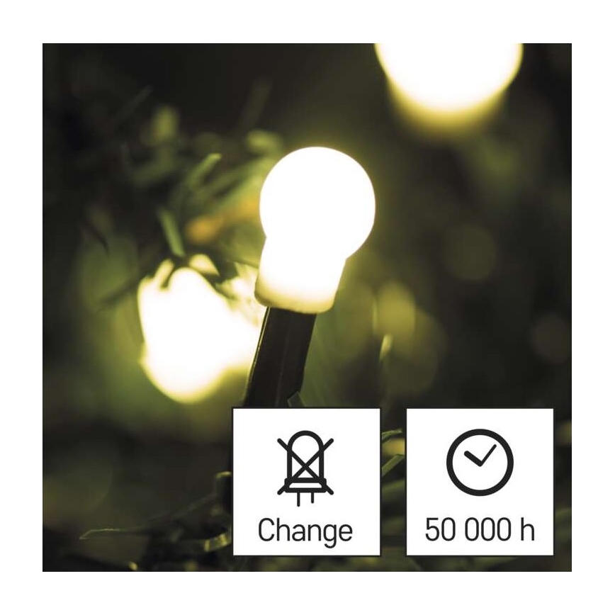 LED Kalėdinė lauko girlianda 80xLED/13m IP44 šiltai balta