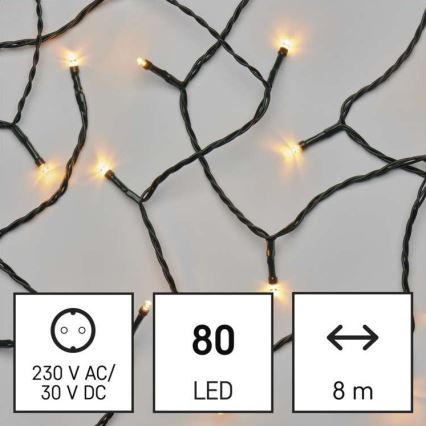 LED Kalėdinė lauko girlianda 80xLED/13m IP44 vintažas