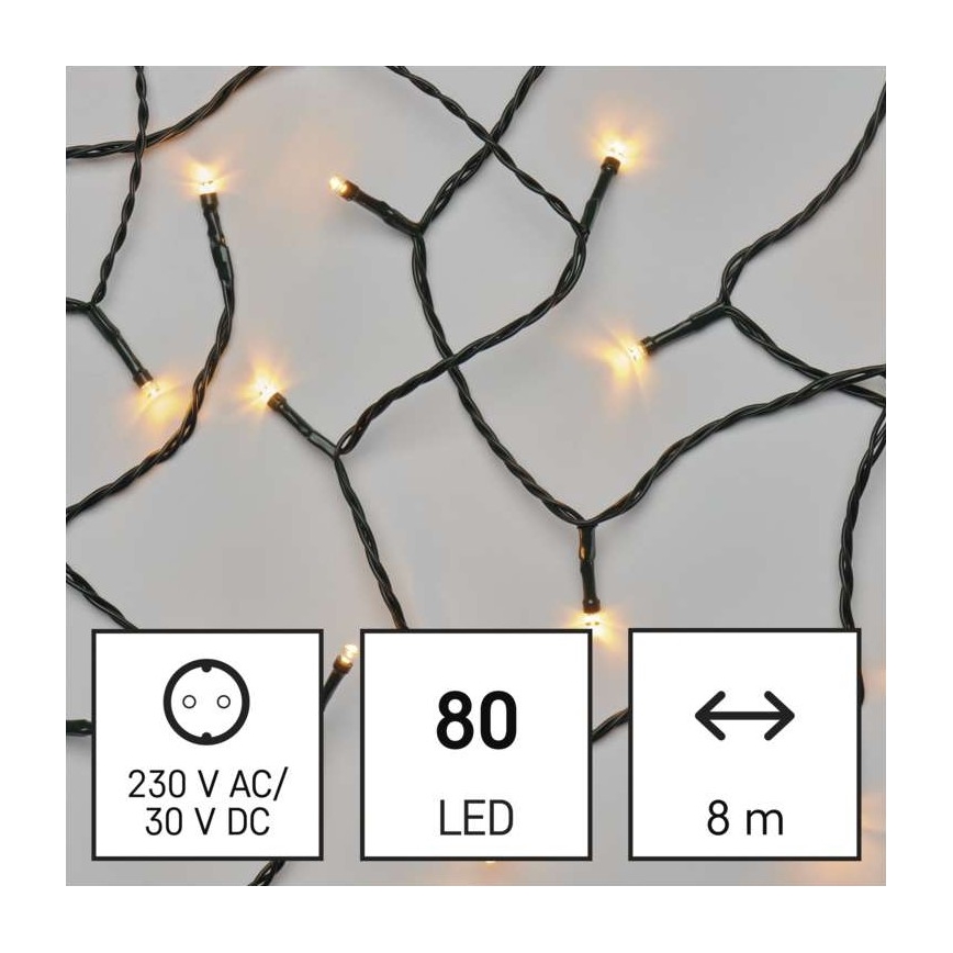 LED Kalėdinė lauko girlianda 80xLED/13m IP44 vintažas