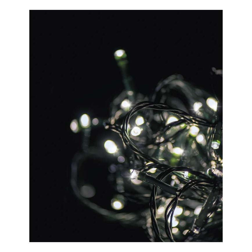 LED Kalėdinė lauko girlianda CHAIN 180xLED/8 funkcijos  8m IP44 šaltai balta