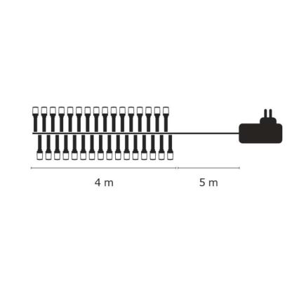 LED Kalėdinė lauko girlianda CHAIN 40xLED 9m IP44 šaltai balta