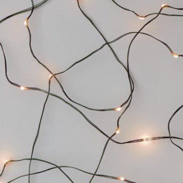 LED Kalėdinė lauko girlianda NANO 40xLED 9m IP44 šiltai balta