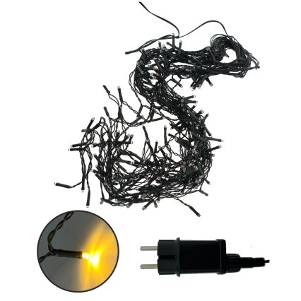 LED kalėdinė lauko girlianda — 200 LED, 230 V, 7,6 m, IP44, juoda