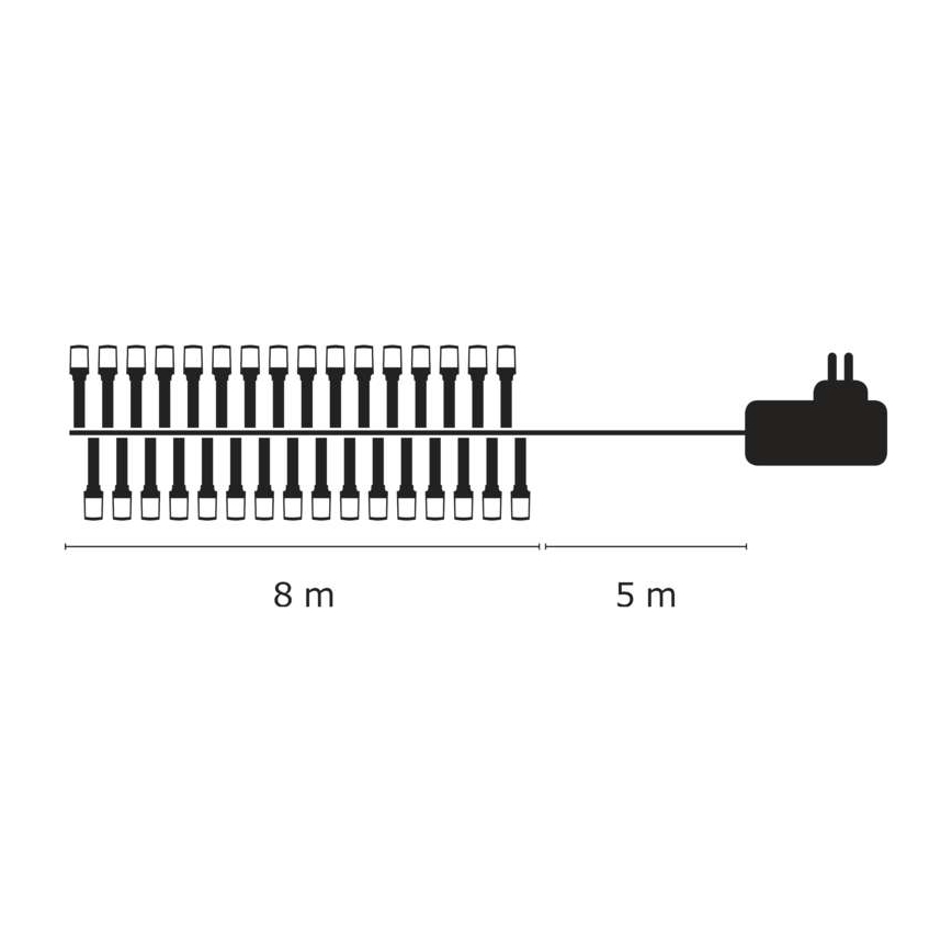 LED Kalėdinė lauko grandinė 80xLED/13m IP44 šiltai balta