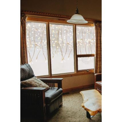 LED Kalėdinė lauko užuolaida CURTAIN 360xLED/3,6W/230V 2x2 m IP44 šilta balta