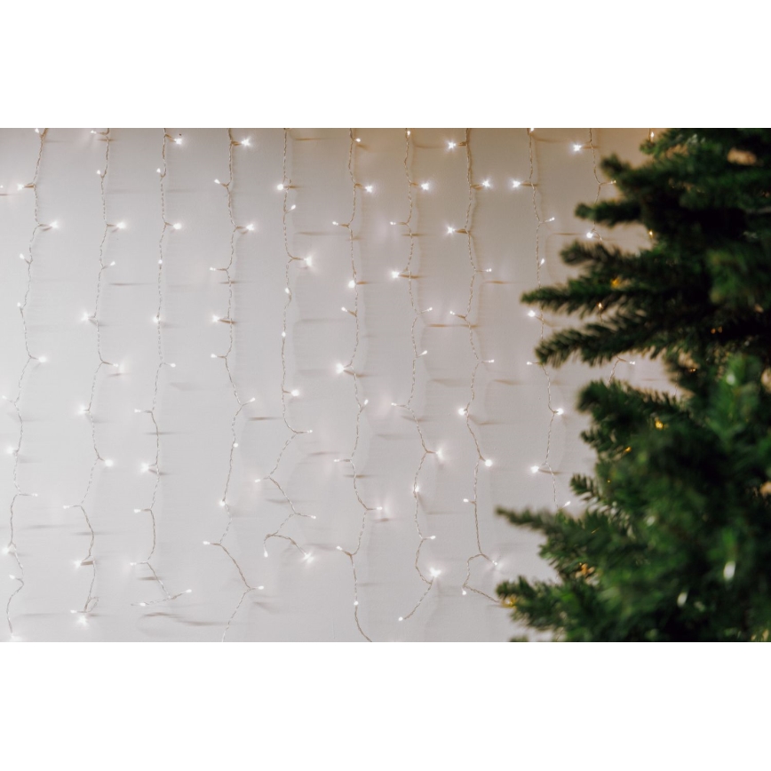 LED Kalėdinė lauko užuolaida CURTAIN 480xLED/8,4W/230V 3x3 m IP44 šalta balta