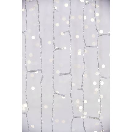LED Kalėdinė lauko užuolaida CURTAIN 480xLED/8,4W/230V 3x3 m IP44 šalta balta
