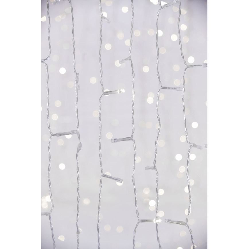 LED Kalėdinė lauko užuolaida CURTAIN 480xLED/8,4W/230V 3x3 m IP44 šalta balta