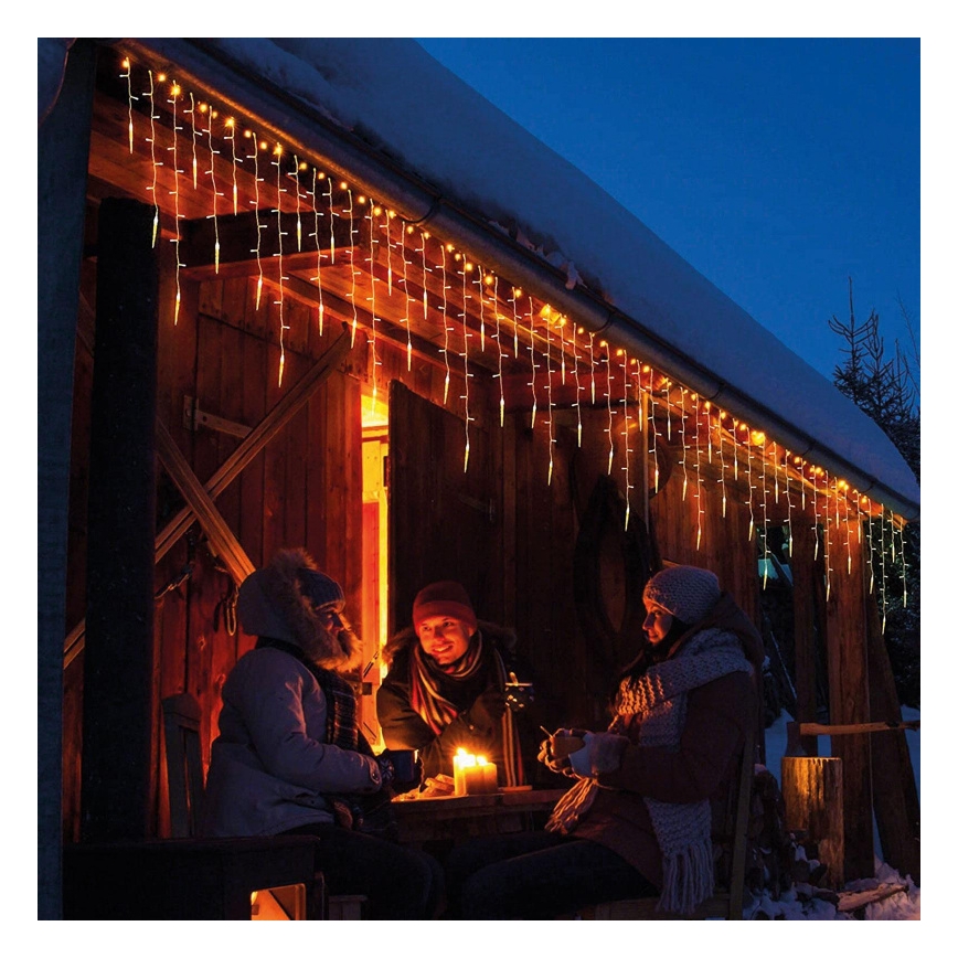 LED kalėdinė lauko užuolaidų girlianda, 180 LED, 3,5x0,7 m, IP44, šiltai balta