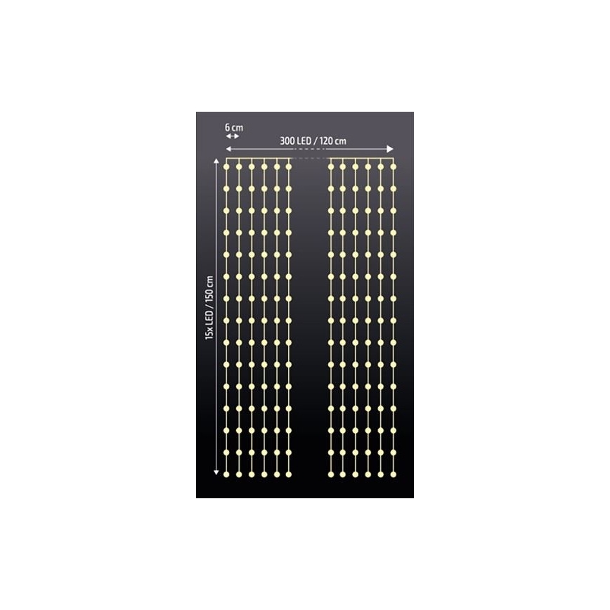 LED kalėdinė šviesos užuolaidėlė  LED/3xAA