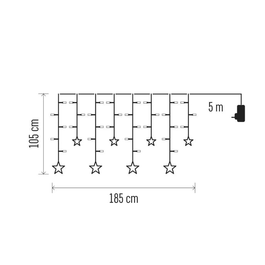 LED kalėdinė užuolaida 115xLED/1,35W 6,85x1,05 m šilta balta