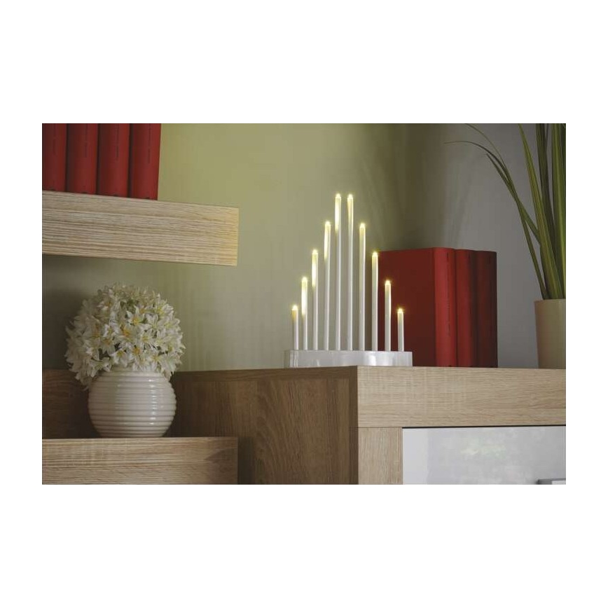 LED Kalėdinė žvakidė 10xLED/3xAA balta