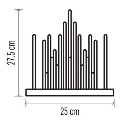 LED Kalėdinė žvakidė 20xLED/3xAA juoda