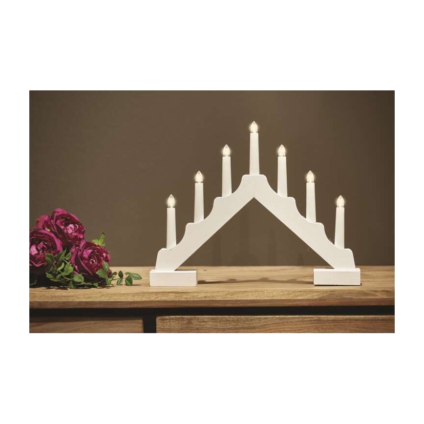 LED Kalėdinė žvakidė 7xLED/2xAA balta