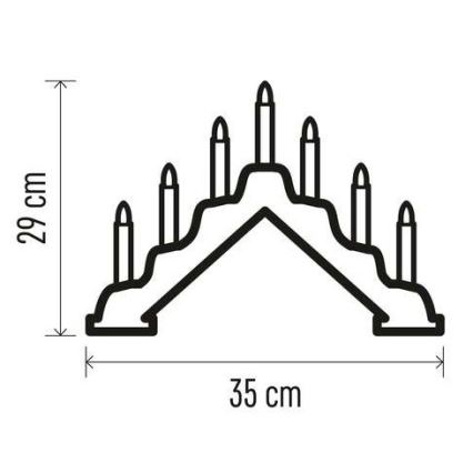 LED Kalėdinė žvakidė 7xLED/2xAA balta