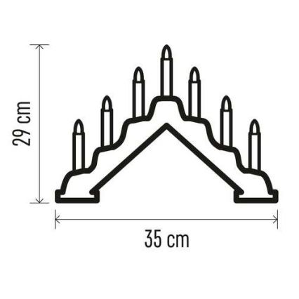 LED Kalėdinė žvakidė 7xLED/2xAA smėlio spalvos