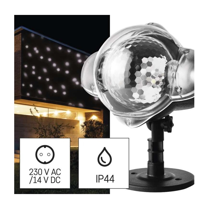 LED kalėdinis lauko projektorius LED/4W/230V IP44 šaltai balta