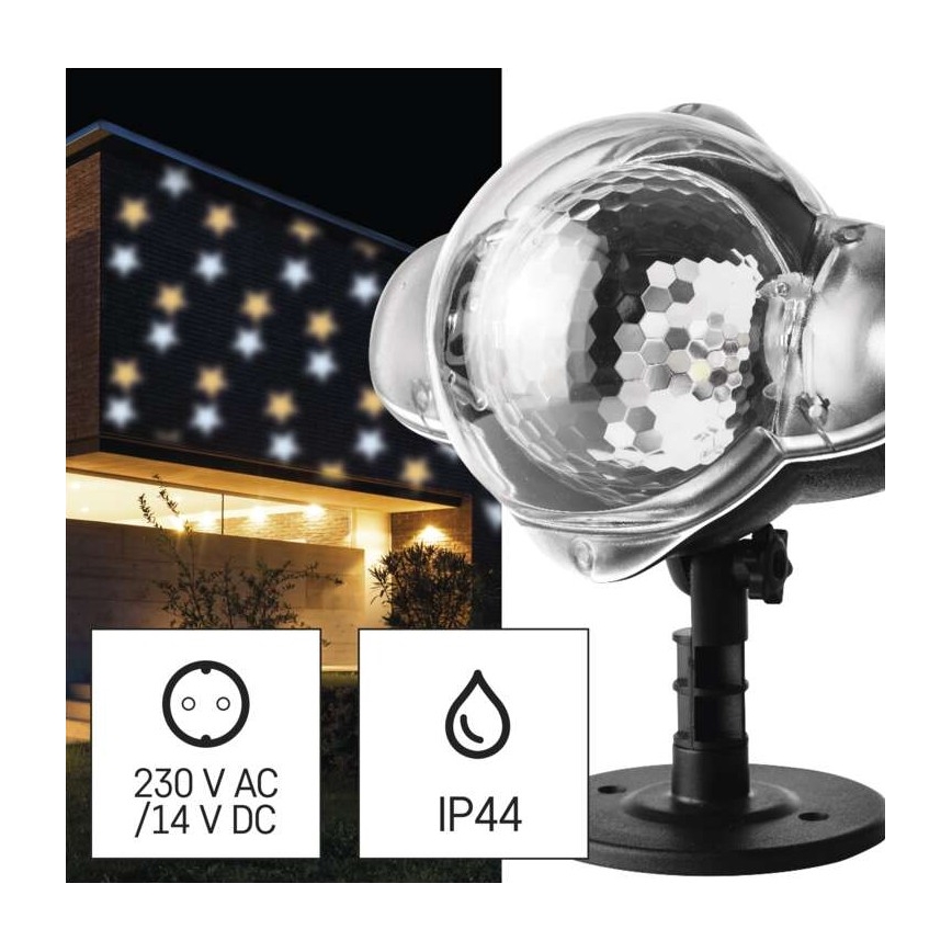LED Kalėdinis lauko projektorius LED/4W/230V IP44 šiltai/šaltai balta