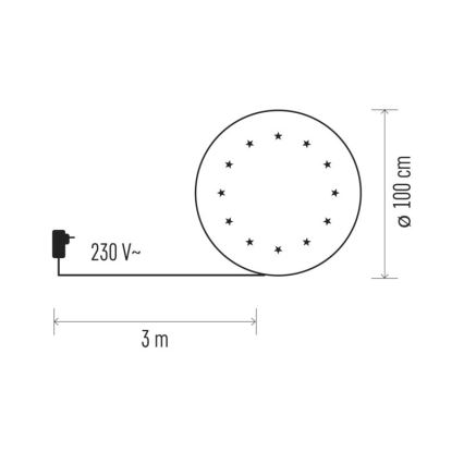 LED kalėdinis padėklas po eglute 12xLED/1,2W/230V