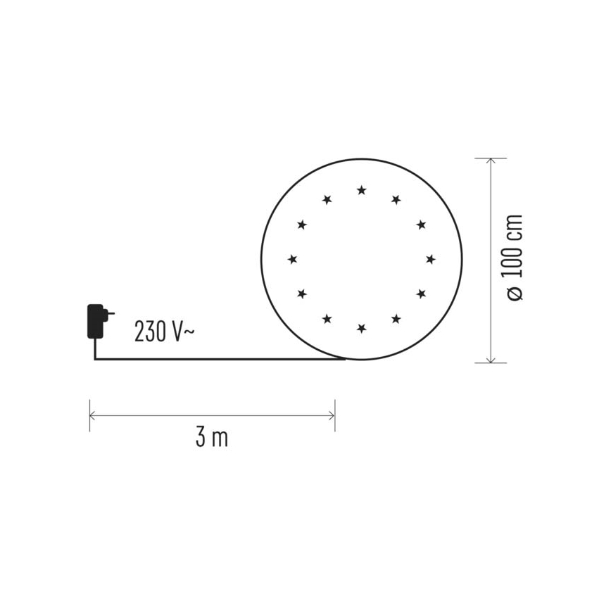 LED kalėdinis padėklas po eglute 12xLED/1,2W/230V