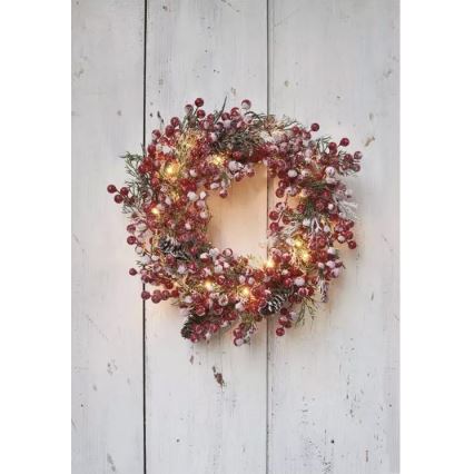 LED Kalėdinis vainikas 20xLED/3xAA šiltai baltas