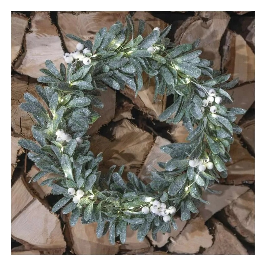 LED kalėdinis vainikas 25xLED/3xAA, skersmuo 35 cm