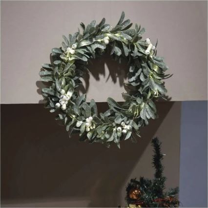 LED kalėdinis vainikas 25xLED/3xAA, skersmuo 35 cm