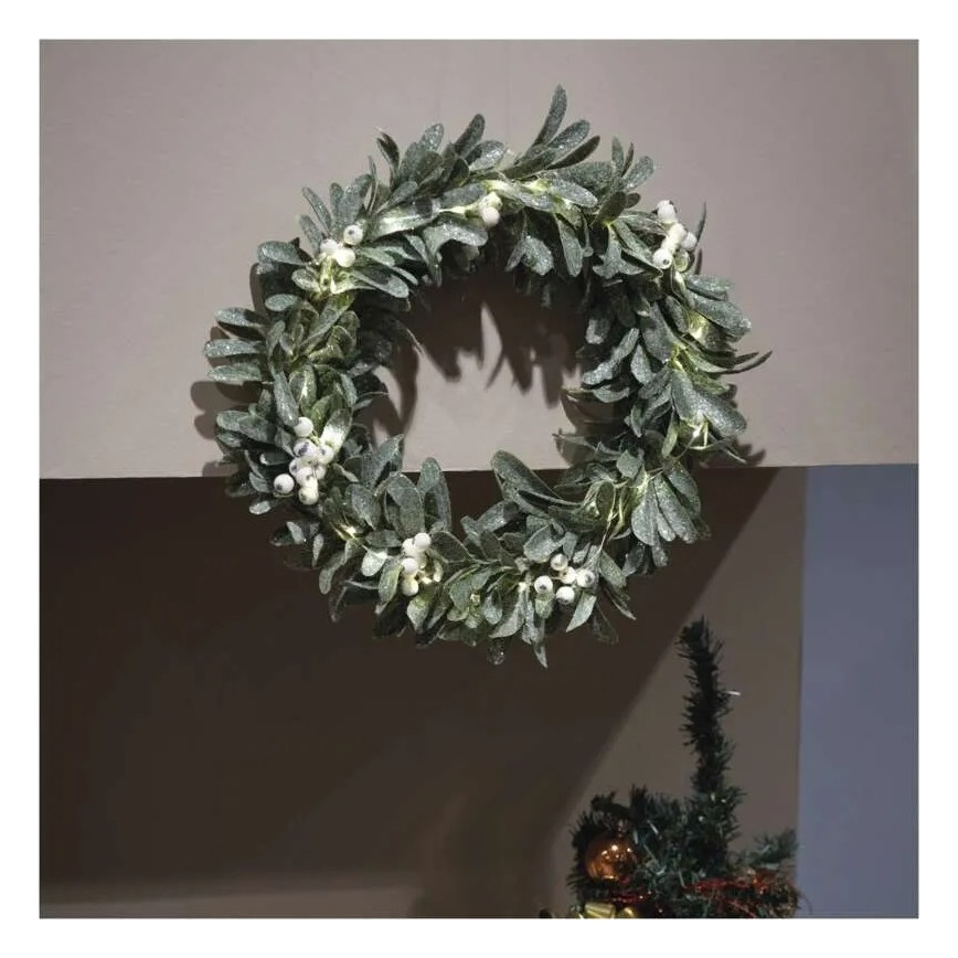 LED kalėdinis vainikas 25xLED/3xAA, skersmuo 35 cm