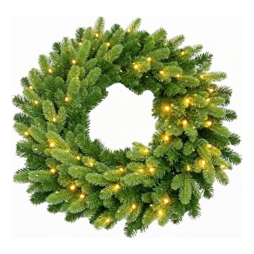 LED kalėdinis vainikas 50xLED/3xAA, 8 funkcijų, skersmuo 60 cm, šilta balta