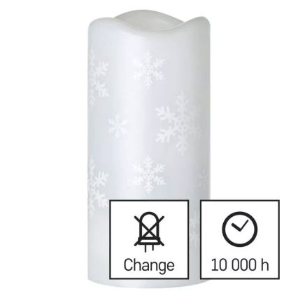 LED Kalėdų žvakė LED/3xAAA snaigės šaltai balta