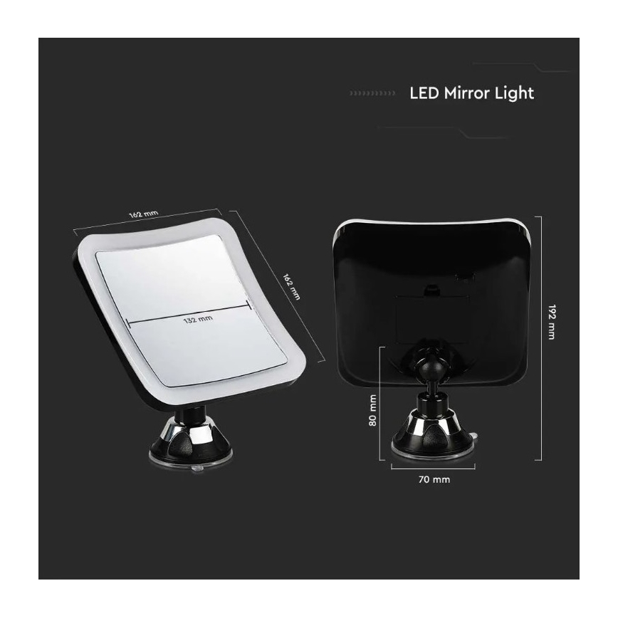 LED kosmetinis veidrodis LED/3,2W/4,5V 3xAA IP44