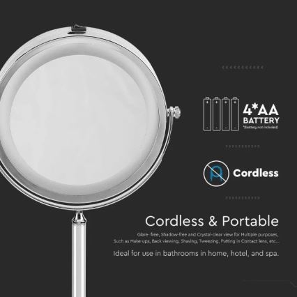 LED kosmetinis veidrodis LED/3W/6V 4xAA IP44