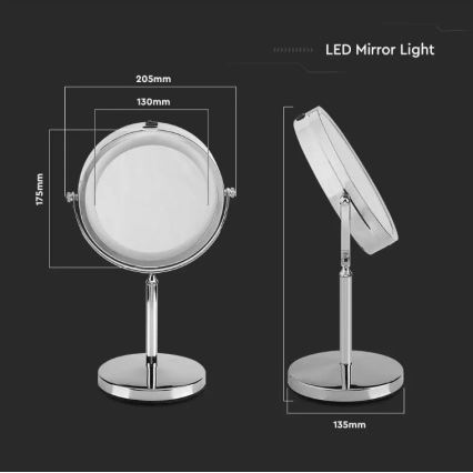 LED kosmetinis veidrodis LED/3W/6V 4xAA IP44