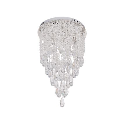 LED krištolinis lubinis šviestuvas MAJURO LED/30W/230V, skersmuo 40 cm, blizgus chromas + nuotolinis valdymas