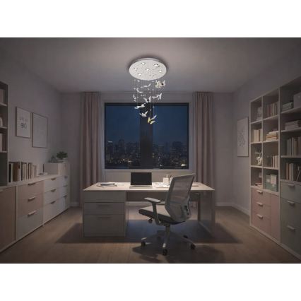 Krištolinis LED lubų šviestuvas MURU LED/24W/230V Ø 40 cm blizgus chromas + nuotolinis valdymas