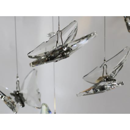 Krištolinis LED lubų šviestuvas MURU LED/24W/230V Ø 40 cm blizgus chromas + nuotolinis valdymas