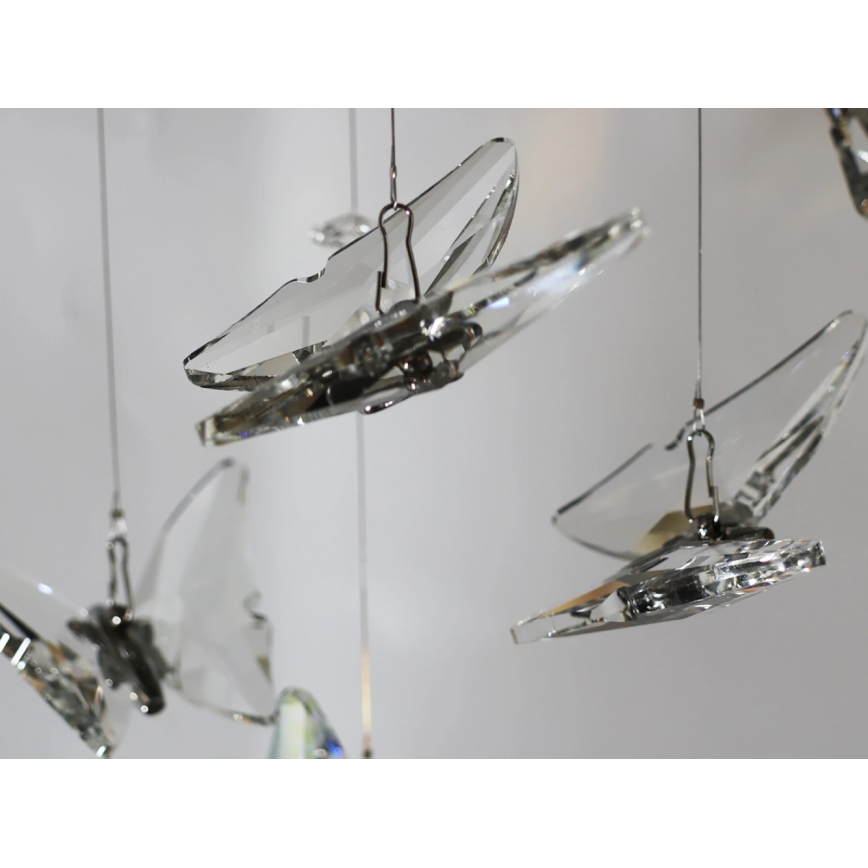 Krištolinis LED lubų šviestuvas MURU LED/24W/230V Ø 40 cm blizgus chromas + nuotolinis valdymas