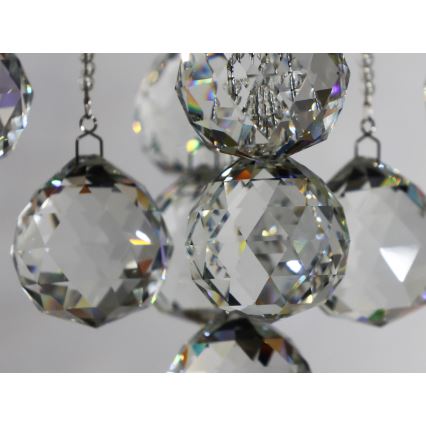 LED krištolinis lubų šviestuvas NAURU LED/24W/230V Ø 40 cm blizgus chromas + su nuotolinio valdymo pulteliu