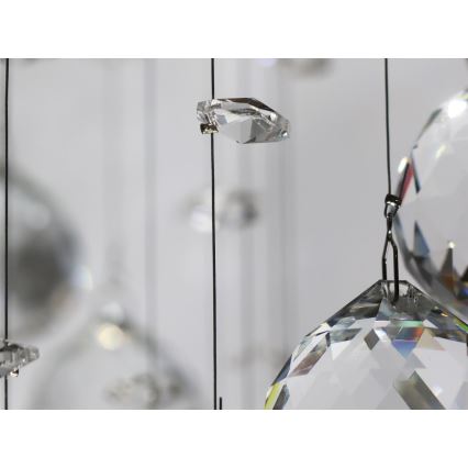 LED krištolinis lubų šviestuvas NAURU LED/24W/230V Ø 40 cm blizgus chromas + su nuotolinio valdymo pulteliu