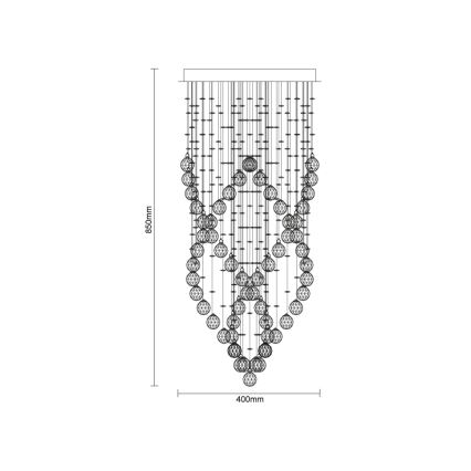 LED krištolinis lubų šviestuvas NAURU LED/24W/230V Ø 40 cm blizgus chromas + su nuotolinio valdymo pulteliu