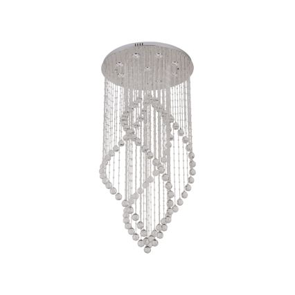 LED krištolinis lubinis šviestuvas NAURU LED/30W/230V skersmuo 60 cm blizgus chromo paviršius + nuotolinis valdymas