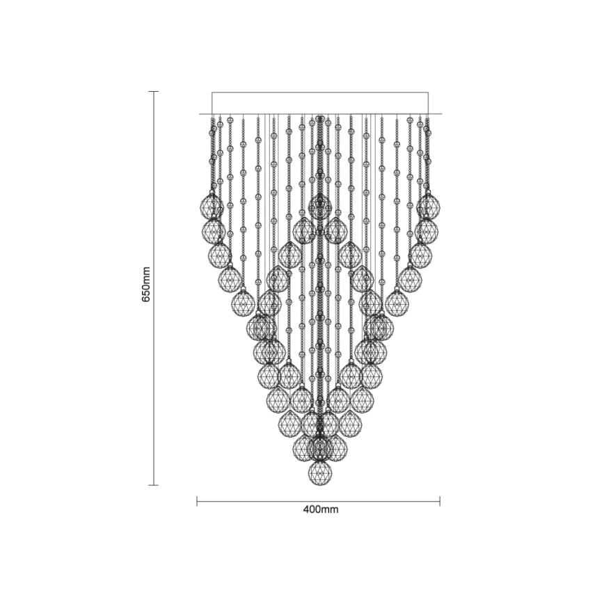 LED krištolinis lubų šviestuvas NAURU LED/30W/230V skersmuo 40 cm blizgus chromas/juoda + nuotolinis valdymas