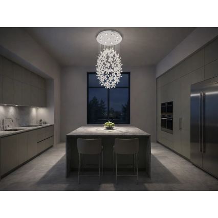 LED krištolinis lubinis šviestuvas SAMOA LED/30W/230V skersmuo 40 cm blizgus chromas + nuotolinis valdymas