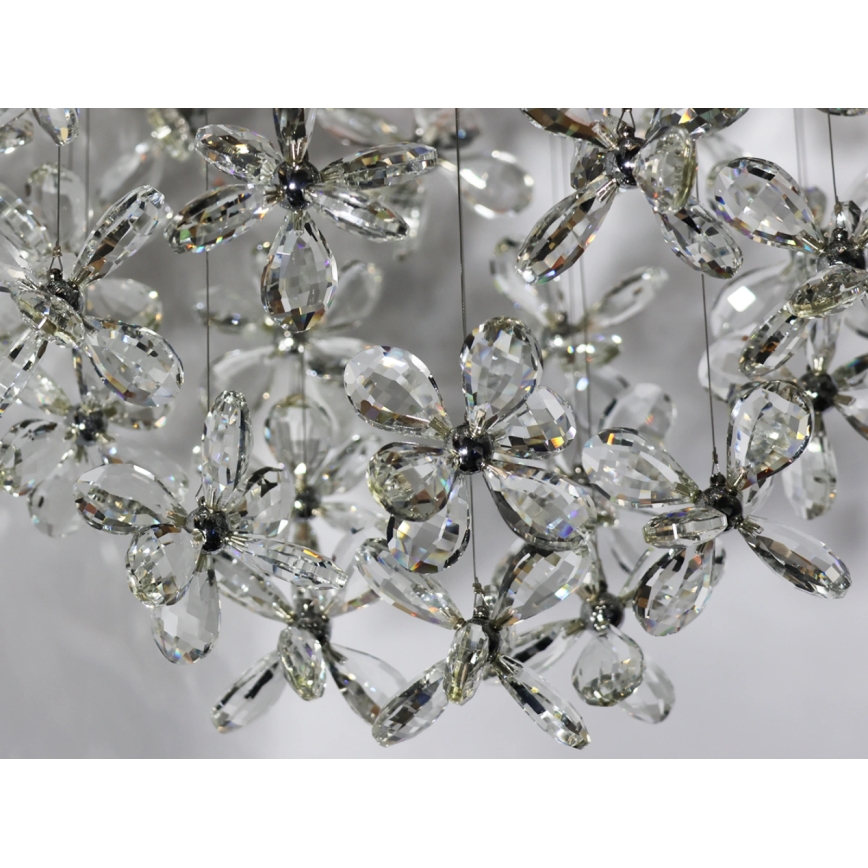 LED krištolinis lubinis šviestuvas SAMOA LED/30W/230V skersmuo 40 cm blizgus chromas + nuotolinis valdymas