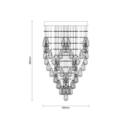 LED krištolinis lubinis šviestuvas MAJURO LED/30W/230V, skersmuo 45 cm, blizgus chromas + nuotolinis valdymas