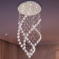 LED krištolinis lubų šviestuvas NAURU LED/24W/230V Ø 40 cm blizgus chromas + su nuotolinio valdymo pulteliu
