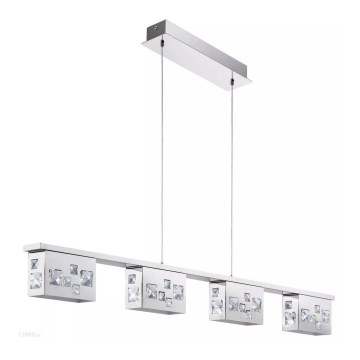LED krištolinis sietynas, kabinamas ant virvės TRESANA 4xLED/5,8W/230V